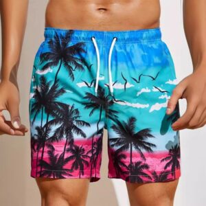 Men's 3D Printing Smoke Pattern Loose Beach Pants