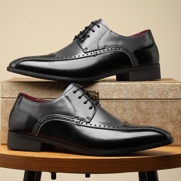 Men's Trendy Non-slip Breathable Leather Shoes Color Matching Business - Image 7