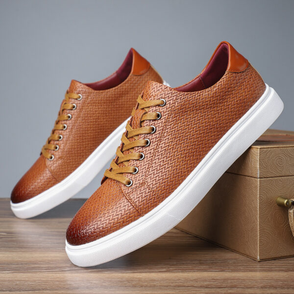 British Style Comfortable Breathable Men's Leather Shoes Low-top Flat Business - Image 5