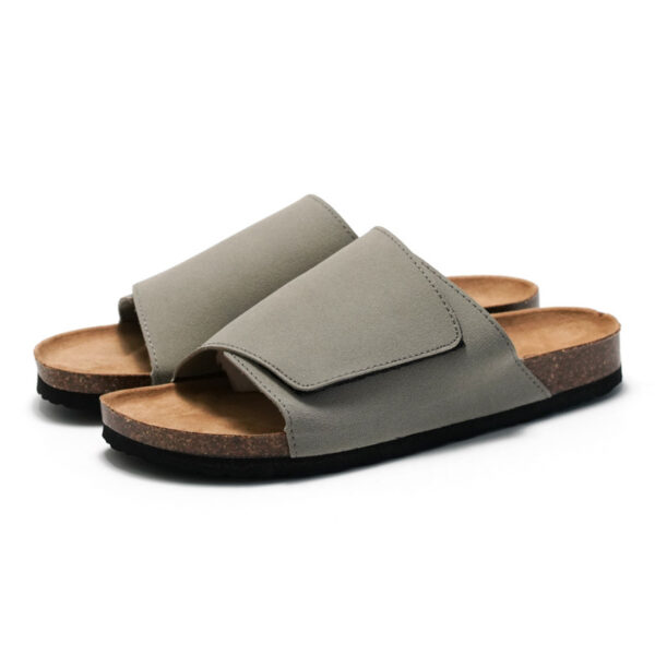 Cork Slippers Male Leather Version Platform Slippers Retro Slip-on Lazy Shoes - Image 6