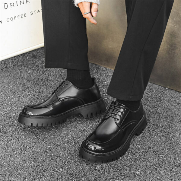 Platform Height Increasing Casual Leather Shoes - Image 5