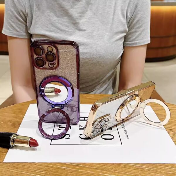 Magnetic Makeup Mirror Bracket Phone Case - Image 5