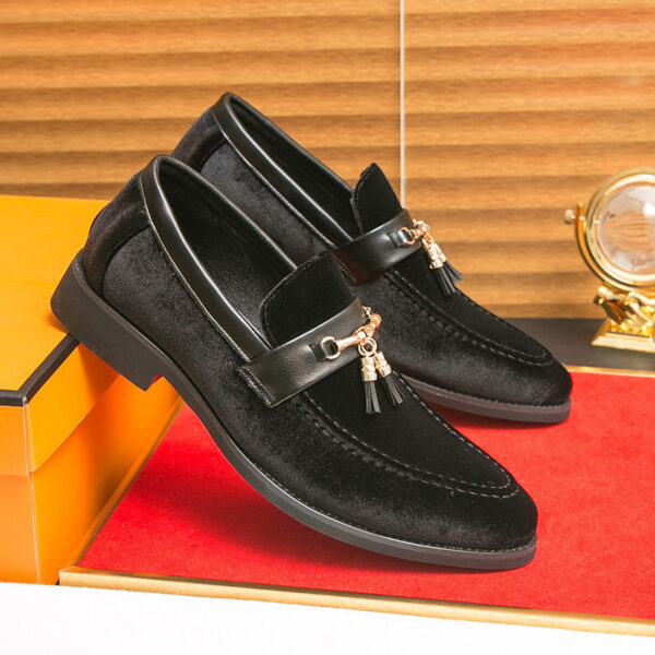Loafers Solid Color Fringed Leather Shoes - Image 7