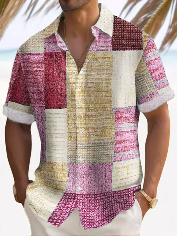 Retro Men's Fashion Plaid Printed Casual Shirt - Image 5