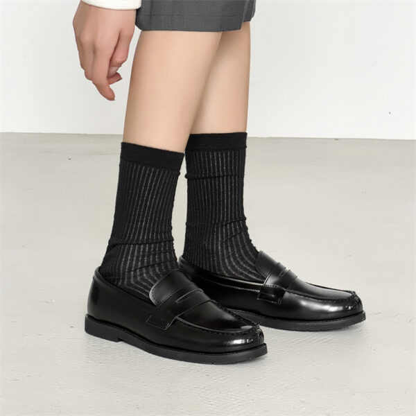Men's Classic Slip-on Black Derby Couple Leather Shoes - Image 10