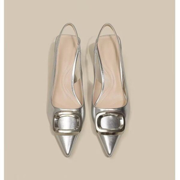 Pointed Toe Classy High Heels High-grade French Square Buckle - Image 5