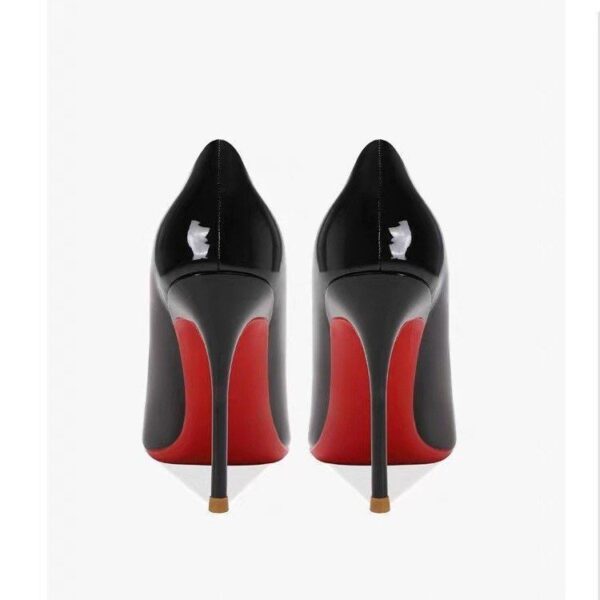 Women's Pointed Low-cut Patent Leather High Heels - Image 4