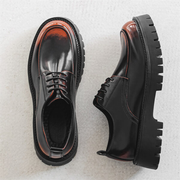 Platform Height Increasing Casual Leather Shoes - Image 4