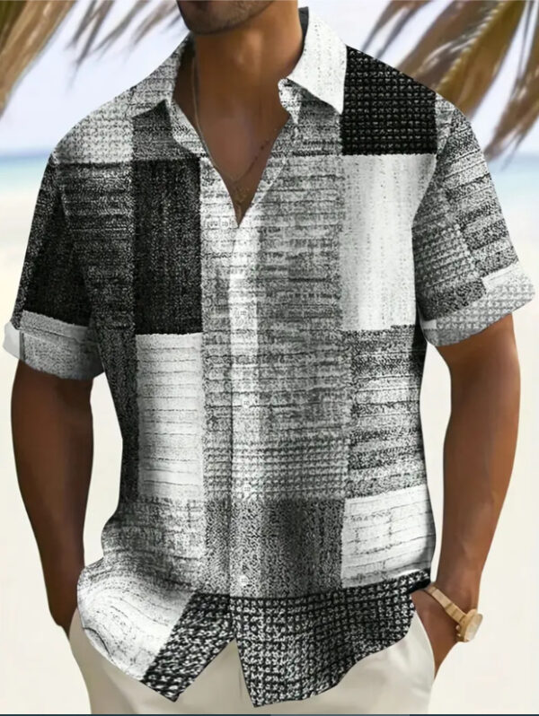 Retro Men's Fashion Plaid Printed Casual Shirt - Image 7