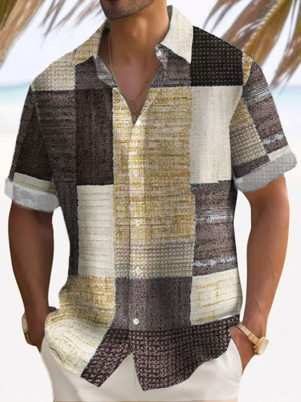 Retro Men's Fashion Plaid Printed Casual Shirt - Image 4