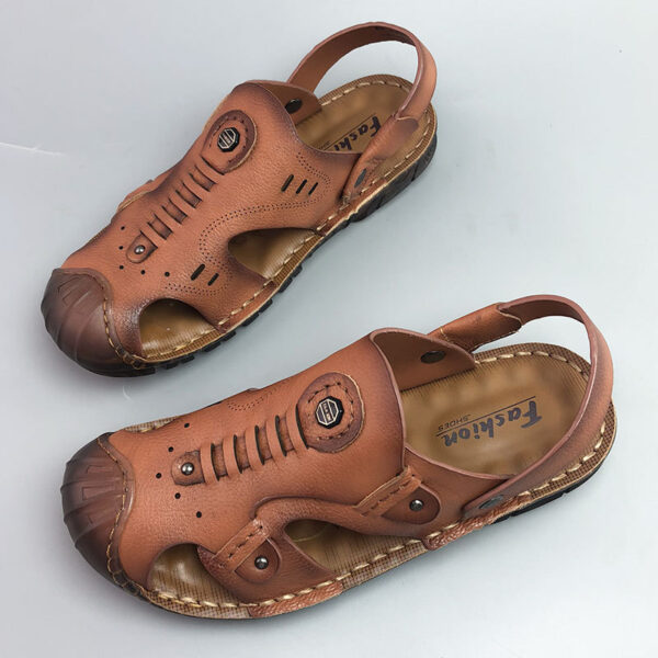 Men's Breathable Casual Genuine Leather Beach Shoes Oxford Sole Shoes - Image 6