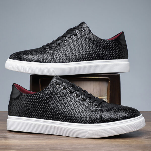 British Style Comfortable Breathable Men's Leather Shoes Low-top Flat Business - Image 2