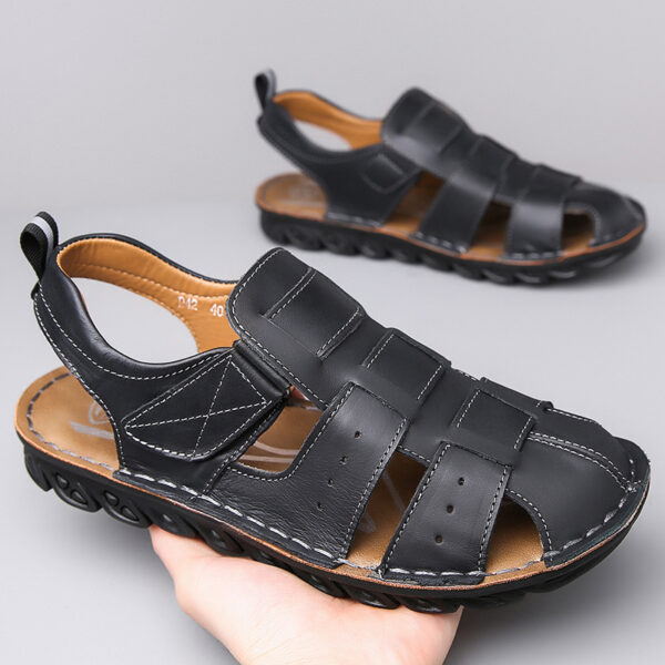 Men's Leather Sandals Soft Bottom Non-slip - Image 2
