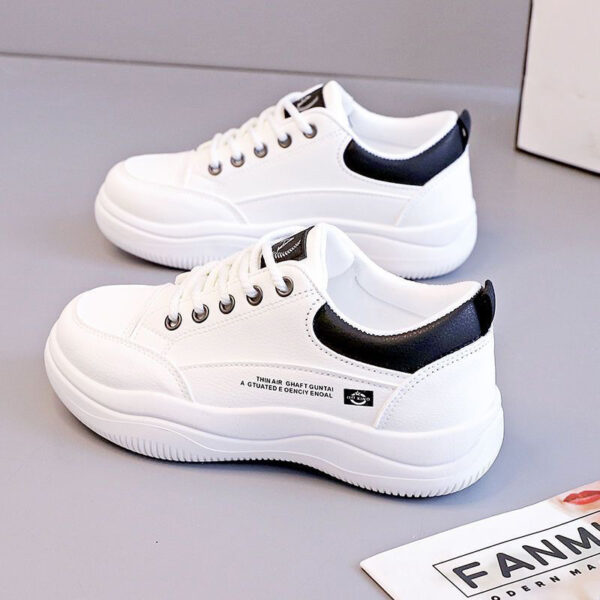 Women's Korean-style All-match Leather White Shoes - Image 7
