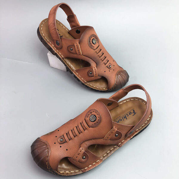 Men's Breathable Casual Genuine Leather Beach Shoes Oxford Sole Shoes - Image 2