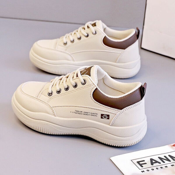Women's Korean-style All-match Leather White Shoes - Image 2