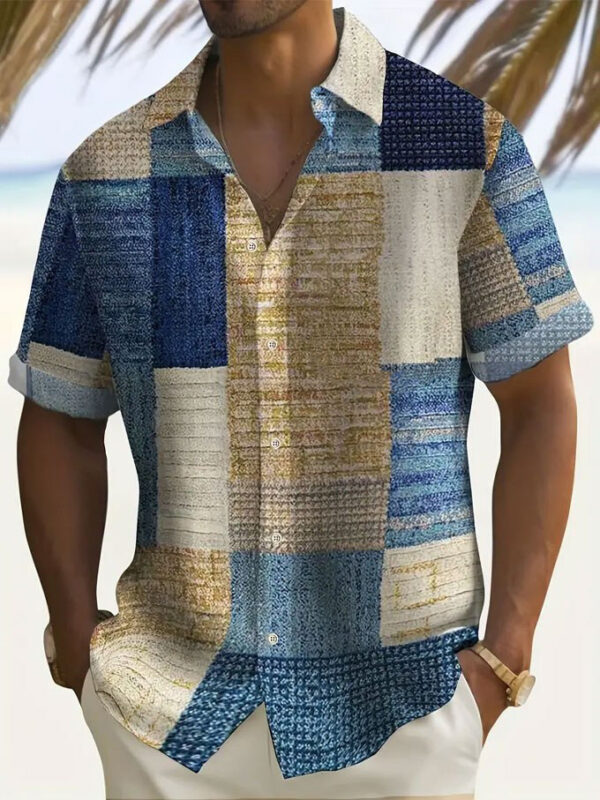 Retro Men's Fashion Plaid Printed Casual Shirt - Image 8