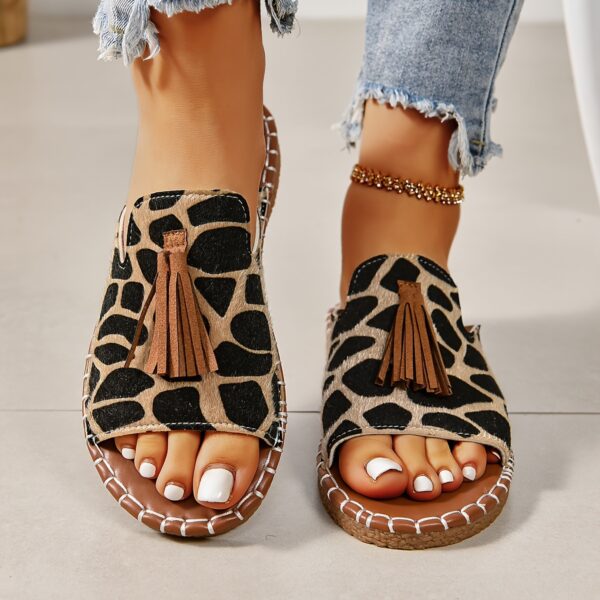 Women's Tassel Decorated Flat Sandals - Image 4
