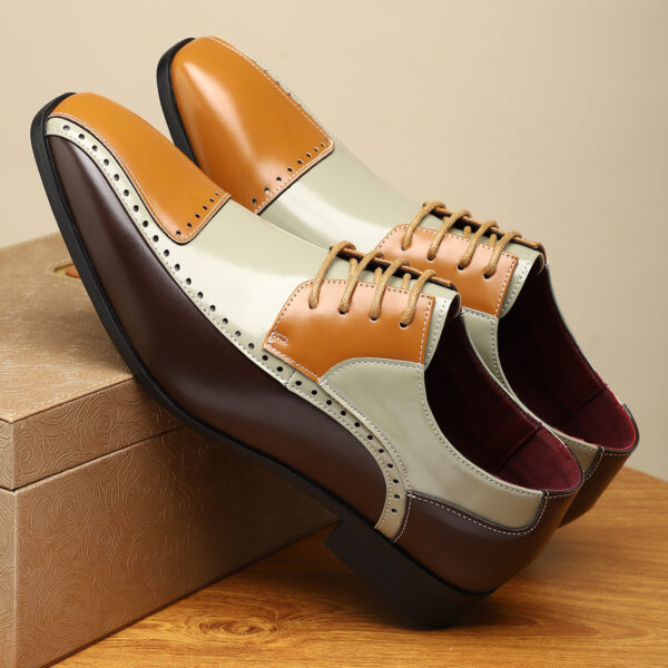 Men's Trendy Non-slip Breathable Leather Shoes Color Matching Business - Image 6