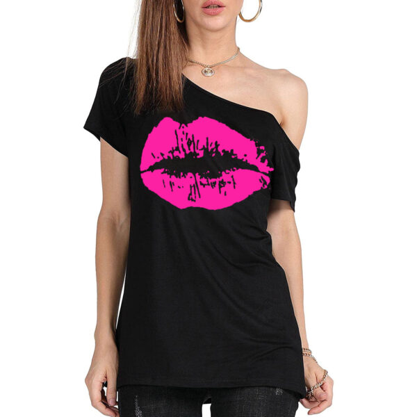 Women's Loose Shoulder Versatile Printed T-shirt - Image 10