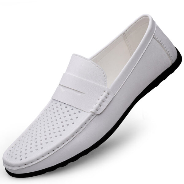 Men's Leather Shoes Microfiber Hollow-out Loafers - Image 5
