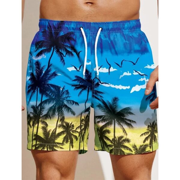 Men's 3D Printing Smoke Pattern Loose Beach Pants - Image 3