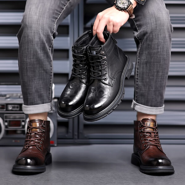 British Style All-matching Work Clothes Ankle Boots Fashion Haulage Motor Leather Boots - Image 3
