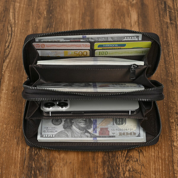 Women's Fashion Personalized Double Zipper Long Wallet - Image 6