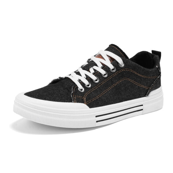 Men's Korean-style Fashion Plus Size Low-top Casual Denim All-matching Sneakers - Image 3