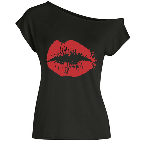 Women's Loose Shoulder Versatile Printed T-shirt - Image 7