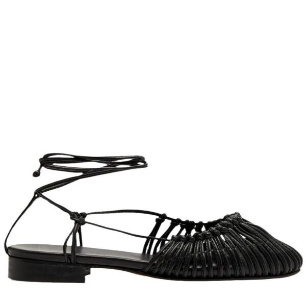 Niche Handmade Weave Vintage Genuine Leather Twine Grip Sandals - Image 2