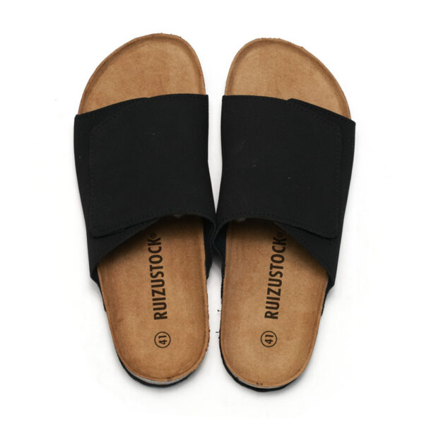 Cork Slippers Male Leather Version Platform Slippers Retro Slip-on Lazy Shoes - Image 3