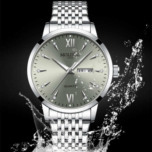 Men's Luminous Double Calendar Fake Mechanical Watch Luminous Waterproof - Image 2