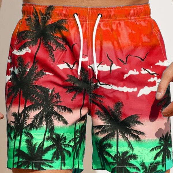 Men's 3D Printing Smoke Pattern Loose Beach Pants - Image 4