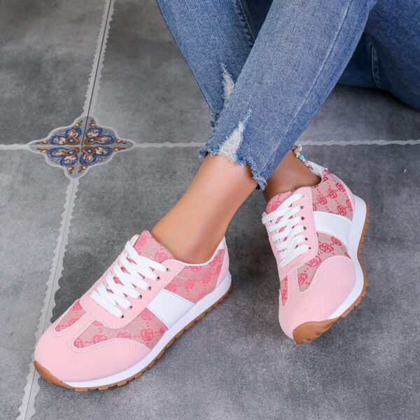 Oversized Women's Casual Flower Lace-up Shoes - Image 7