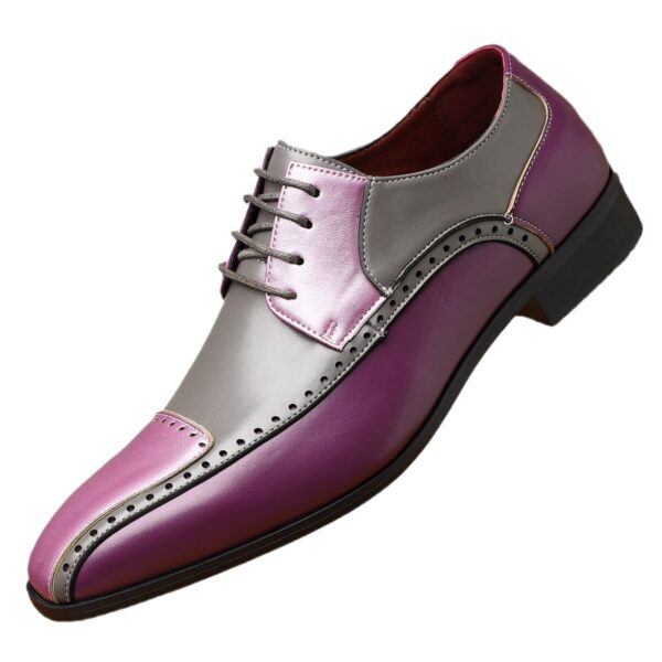 Men's Trendy Non-slip Breathable Leather Shoes Color Matching Business - Image 5