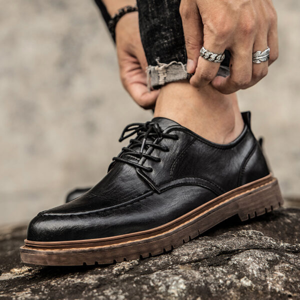 Tooling Casual Leather Shoes All-matching British Leather Shoes - Image 4