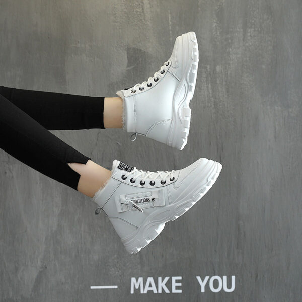 Korean Style Student All-matching Warm High-top Martin Boots - Image 3