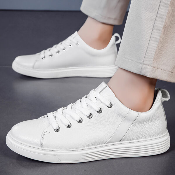 Spring Low-cut Genuine Leather Top Layer Cowhide Flat Retro Sneaker - Image 4