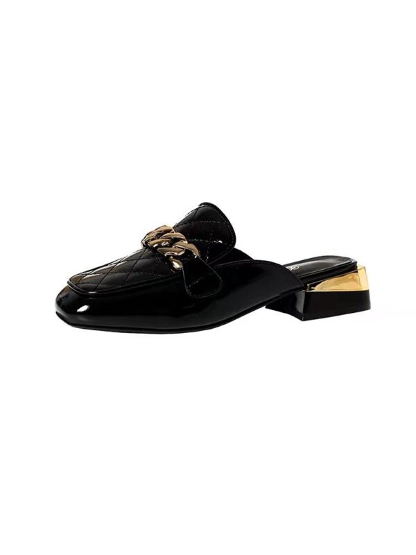 Women's Spring And Summer New Women's Shoes Mid Heel Toe Box Slippers - Image 6