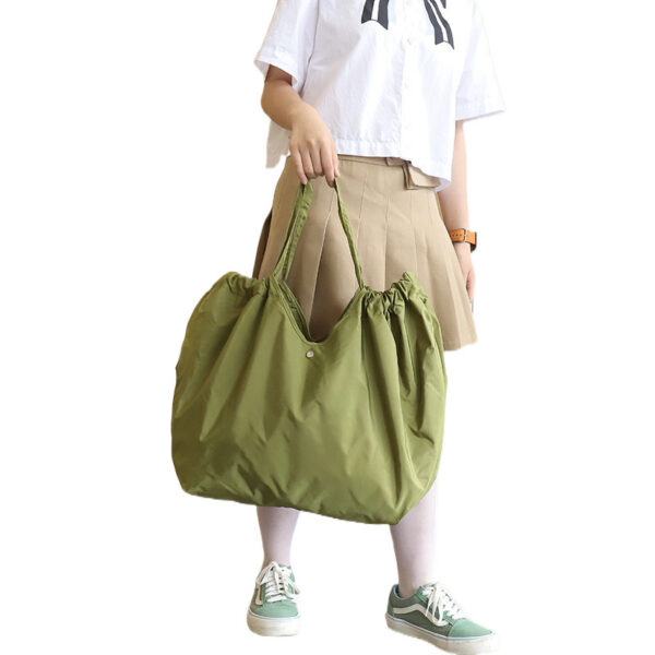 Solid Color Large Capacity Folding Shopping Bag Environmental Protection Portable - Image 7