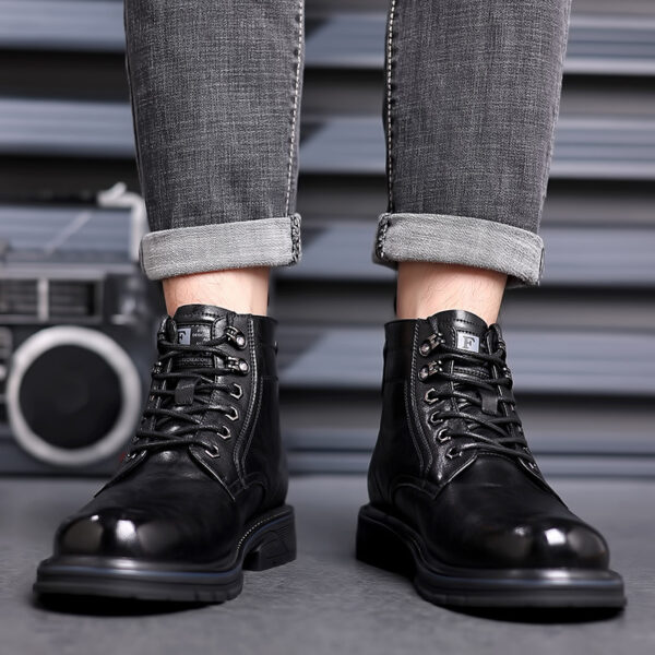 British Style All-matching Work Clothes Ankle Boots Fashion Haulage Motor Leather Boots - Image 9