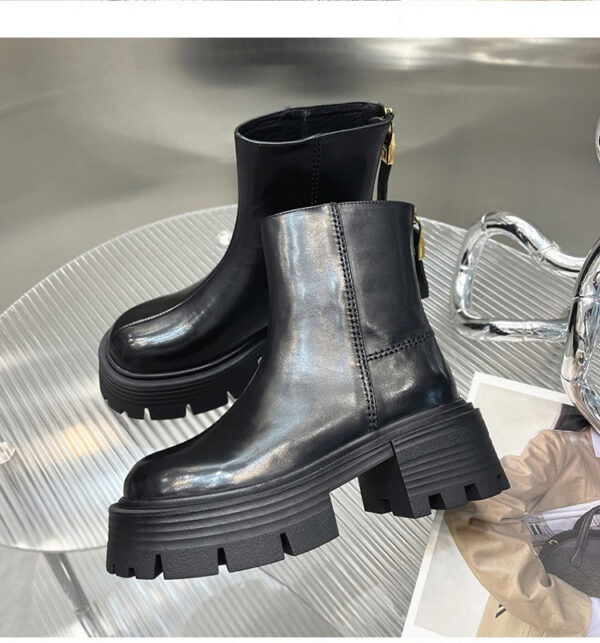 Autumn And Winter Korean Style Thick Bottom Chunky Heel Short Tube Fashion Boots Children - Image 4