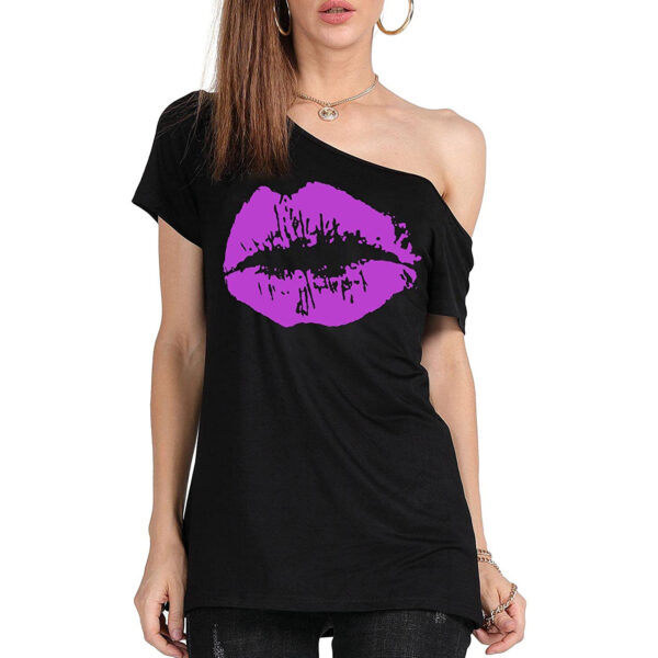 Women's Loose Shoulder Versatile Printed T-shirt - Image 8