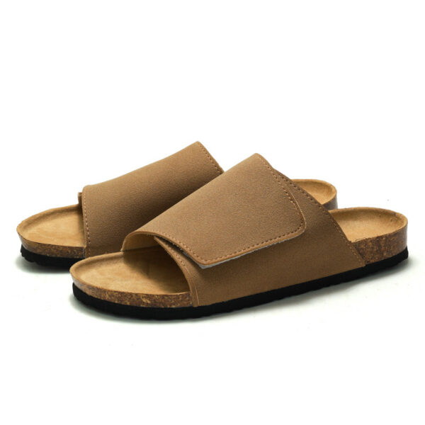 Cork Slippers Male Leather Version Platform Slippers Retro Slip-on Lazy Shoes - Image 8