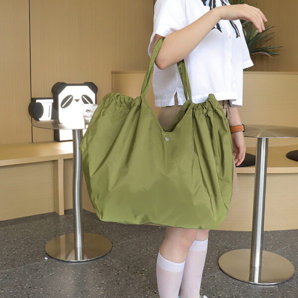 Solid Color Large Capacity Folding Shopping Bag Environmental Protection Portable - Image 6