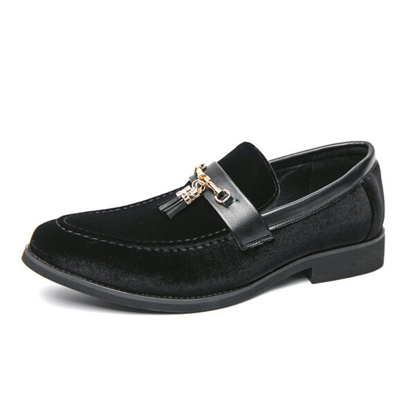 Loafers Solid Color Fringed Leather Shoes - Image 2