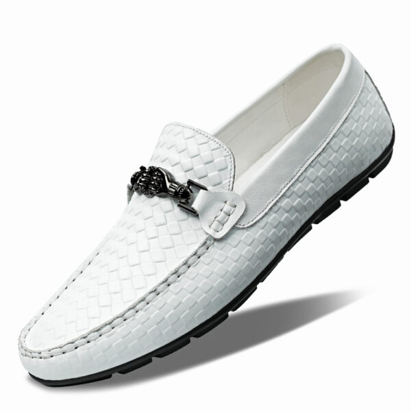 Spring And Summer White Lazy Doug Shoes Men's British Casual Leather Shoes - Image 6