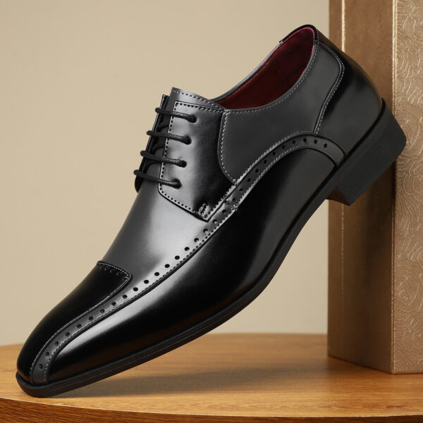 Men's Trendy Non-slip Breathable Leather Shoes Color Matching Business - Image 2