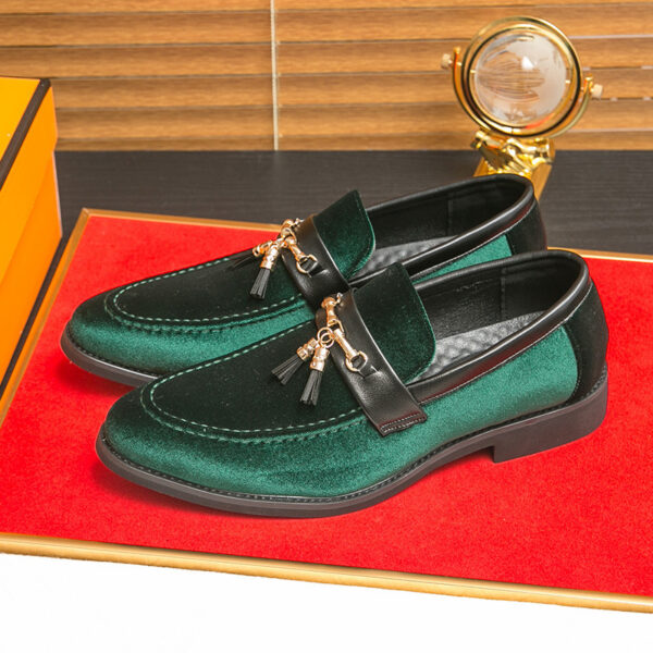 Loafers Solid Color Fringed Leather Shoes - Image 8